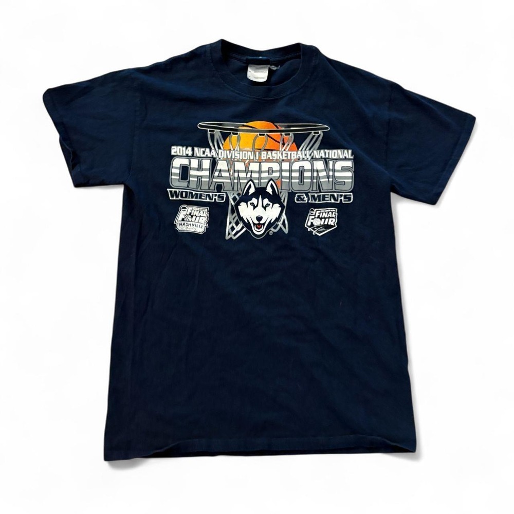 Blue 84 UConn Huskies 2014 NCAA Basketball National Champions Navy T-Shirt Mens
